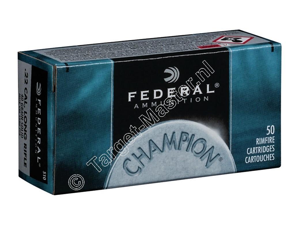 Federal CHAMPION High Velocity Munitie .22 Long Rifle 40 grain Lead Round Nose verpakking 50